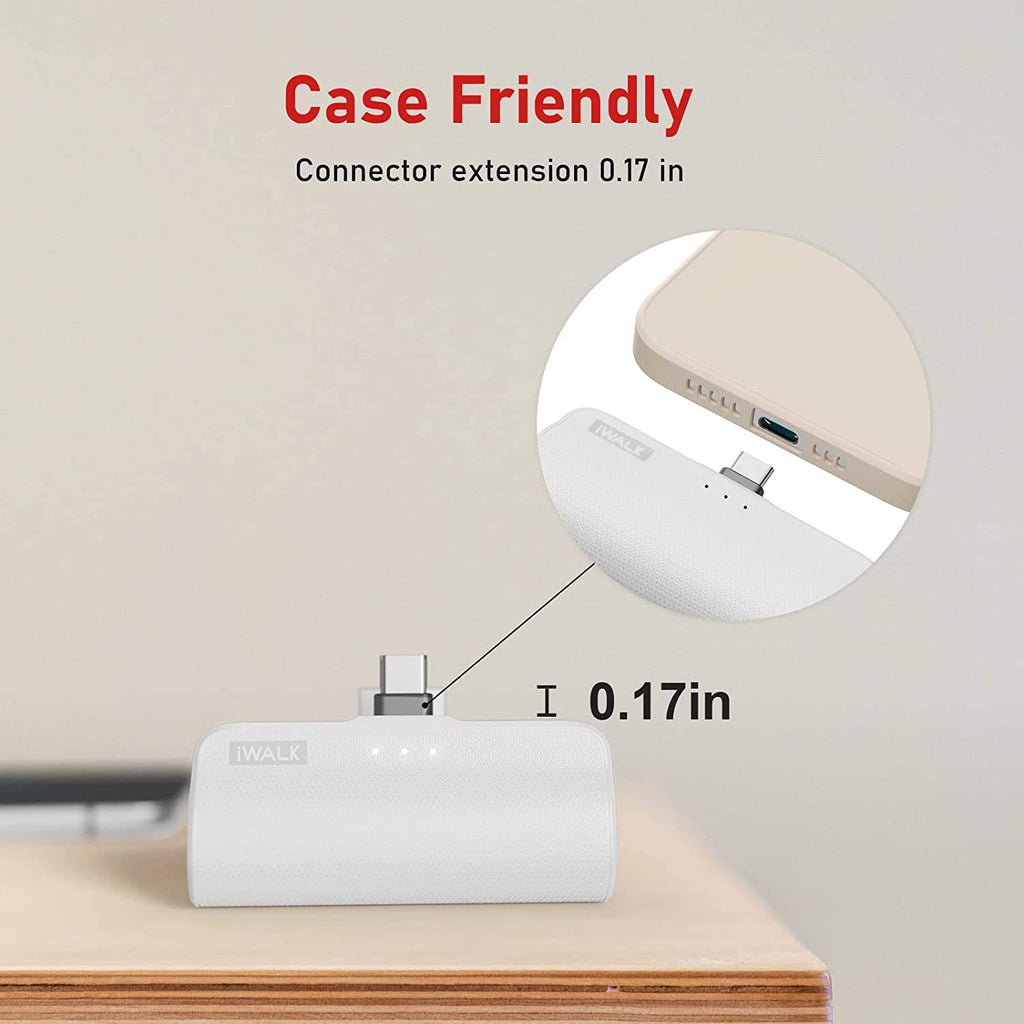 Local US Stock Unique Mini Power Bank 3350mAh Fast Charging Lipstick Size Phone Portable Charger With Built-in Type C Plug